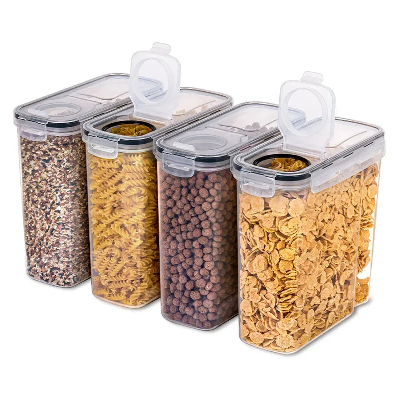 Airtight Cereal Storage Container  Food Storage Box Plastic Transparent Sealed