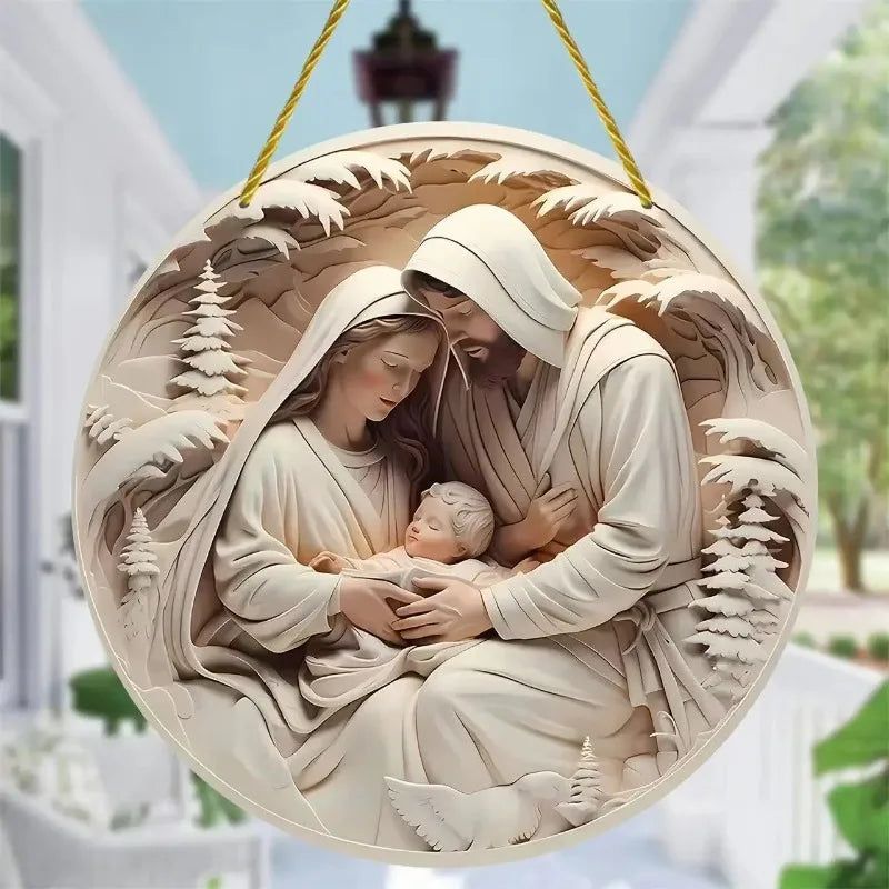 3D-Weihnachtsbaumschmuck „Heilige Nacht“ mit Christus Jesus