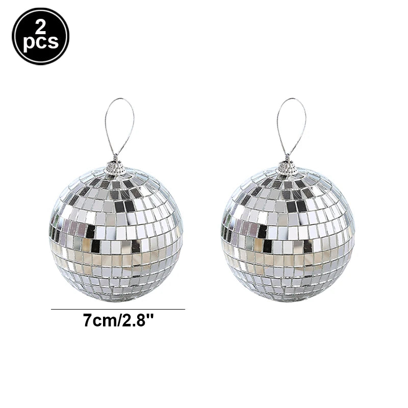 Mirror Disco Ball 70s Party Decorations Reflective Hanging 2-10cm