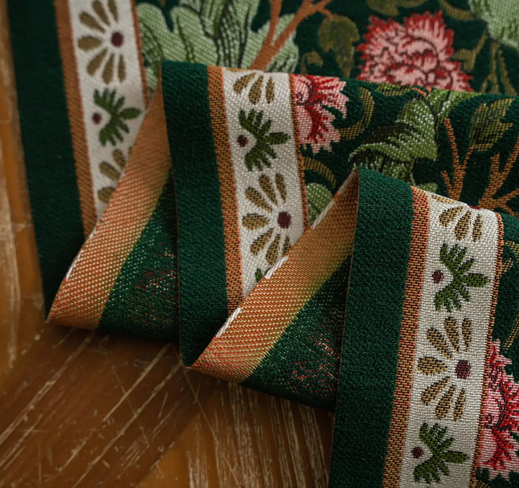 Pflanzenblumen-Tischläufer mit Quasten, Jacquard, Wohnzimmer