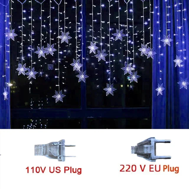 Christmas Light Led Snowflake Curtain 3.2M.
