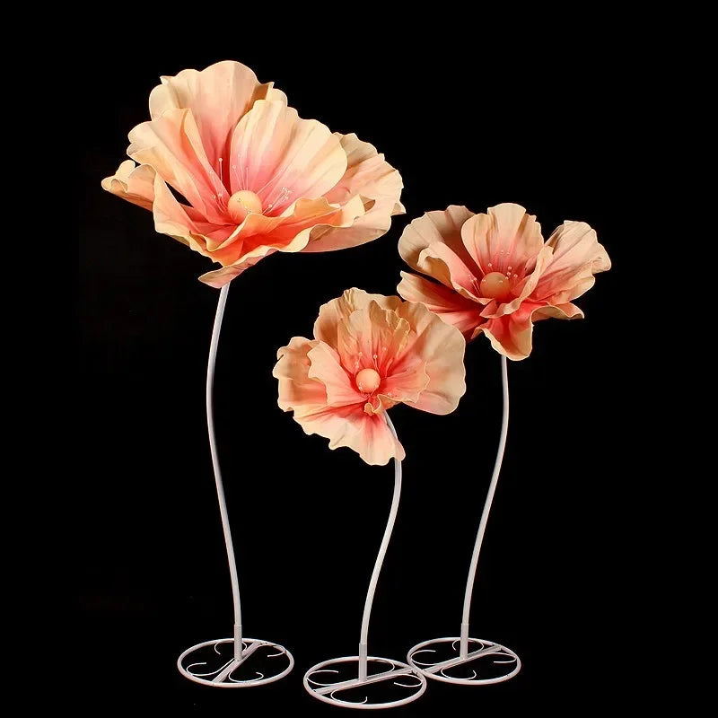 Flores artificiales de espuma de plomo grandes con soporte de 50/60/75 cm