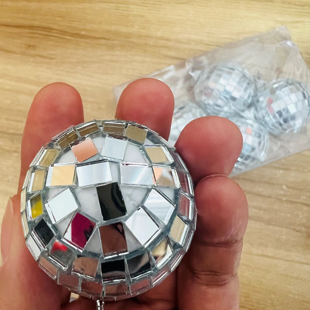 Mirror Disco Ball 70s Party Decorations Reflective Hanging 2-10cm