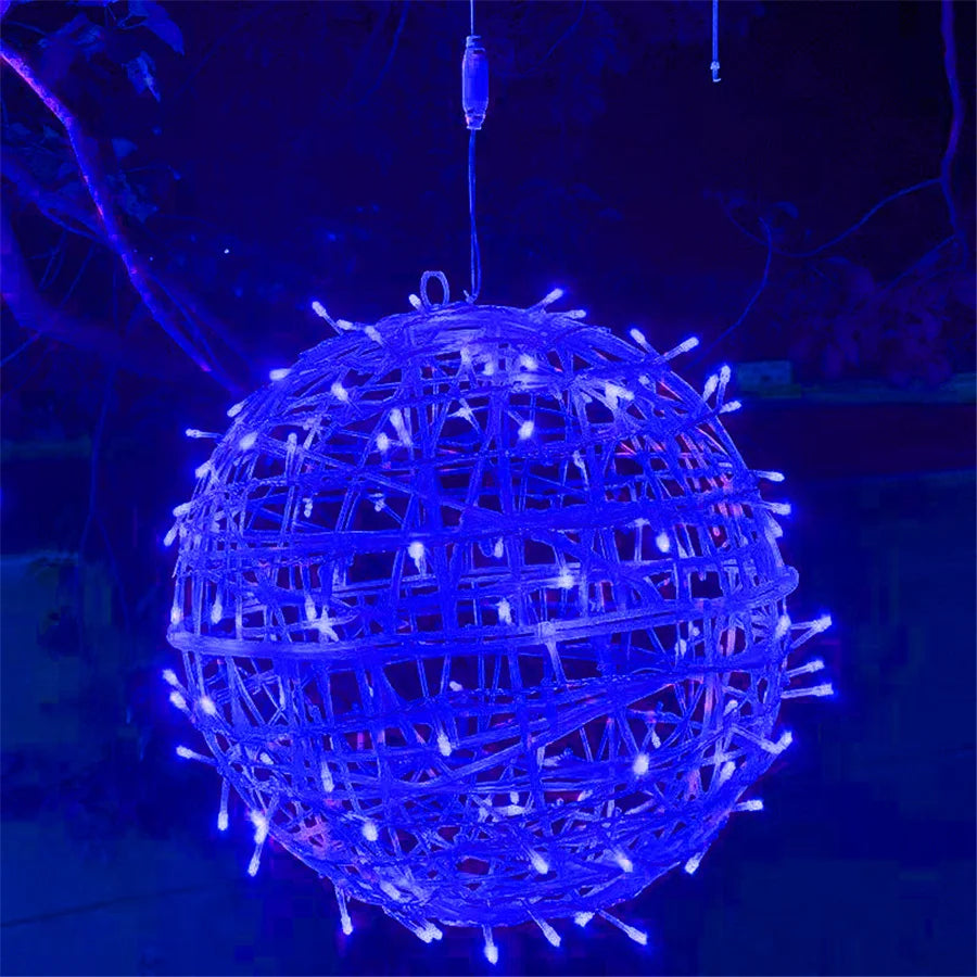 Christmas  Lights LED Rattan Ball String Outdoor 20CM 30CM.