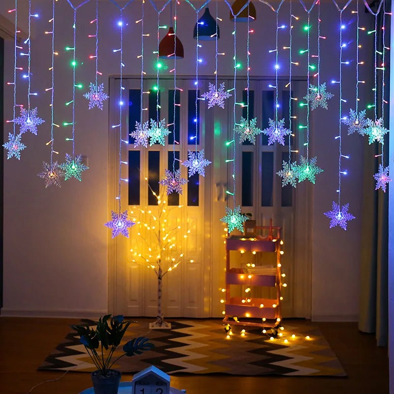 Christmas Light Led Snowflake Curtain 3.2M.