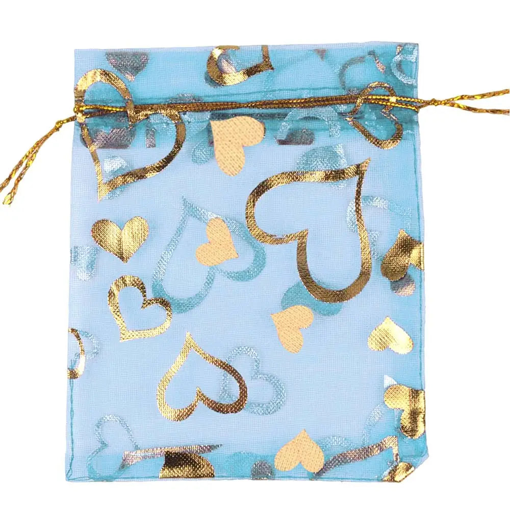 Sacchetti in organza a forma di cuore per eventi, 50 pezzi