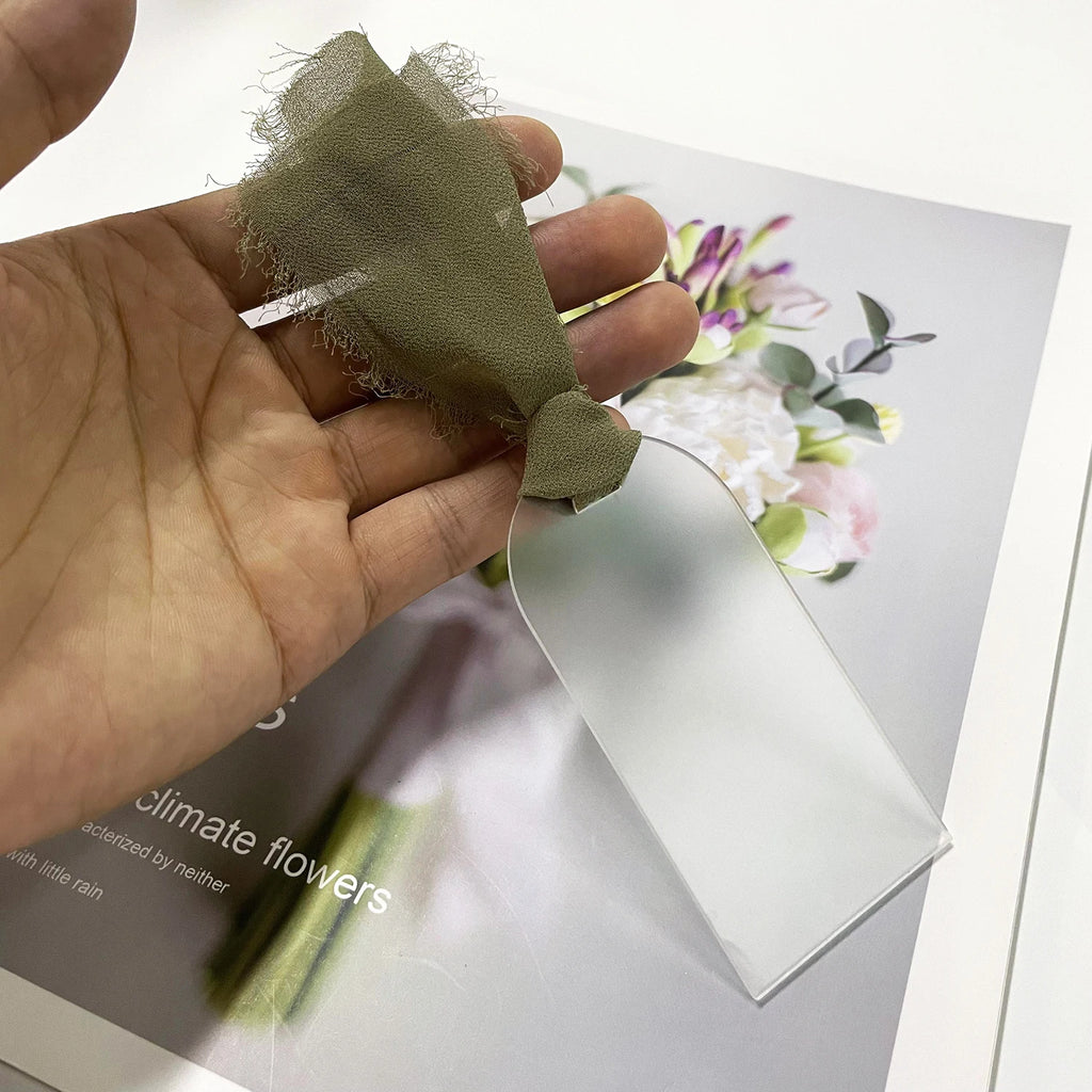 Segnaposto per matrimonio in acrilico, con etichetta in acrilico satinato, arco da 10/20/50 pezzi