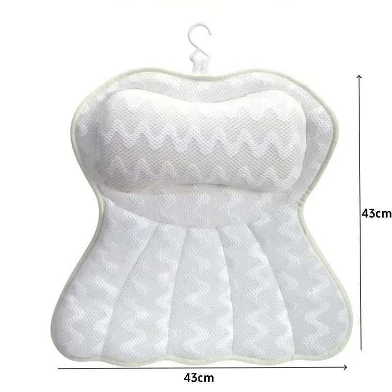 Almohada para el cuello, soporte para la espalda, reposacabezas, cojín antideslizante para baño