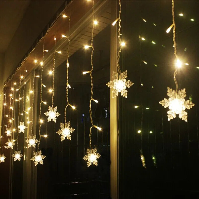Christmas Light Led Snowflake Curtain 3.2M.