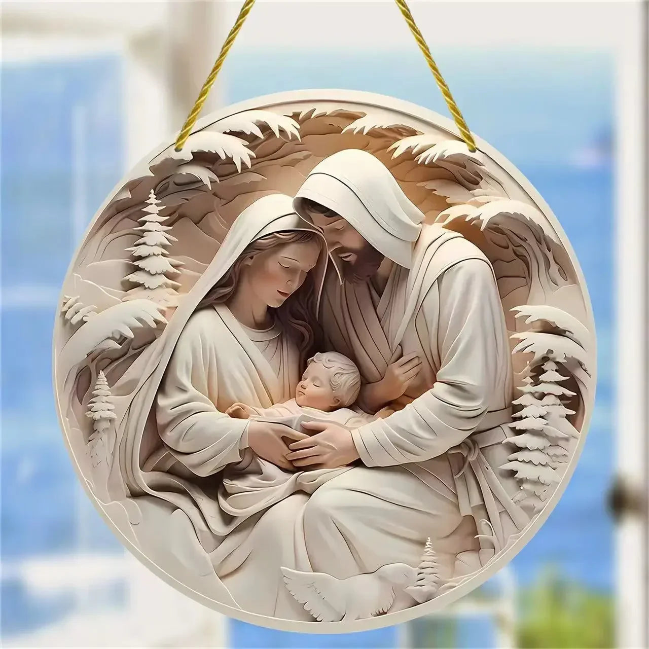 Adorno navideño 3D de Cristo Jesús para el árbol de Navidad
