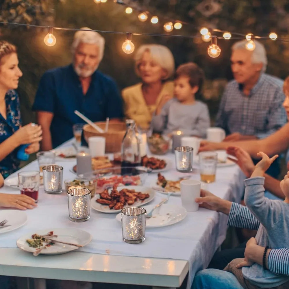 Teelichthalter aus Quecksilberglas