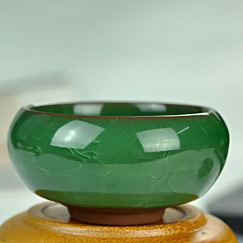 Handmade Ice Crack Ceramic Candlestick Bowl