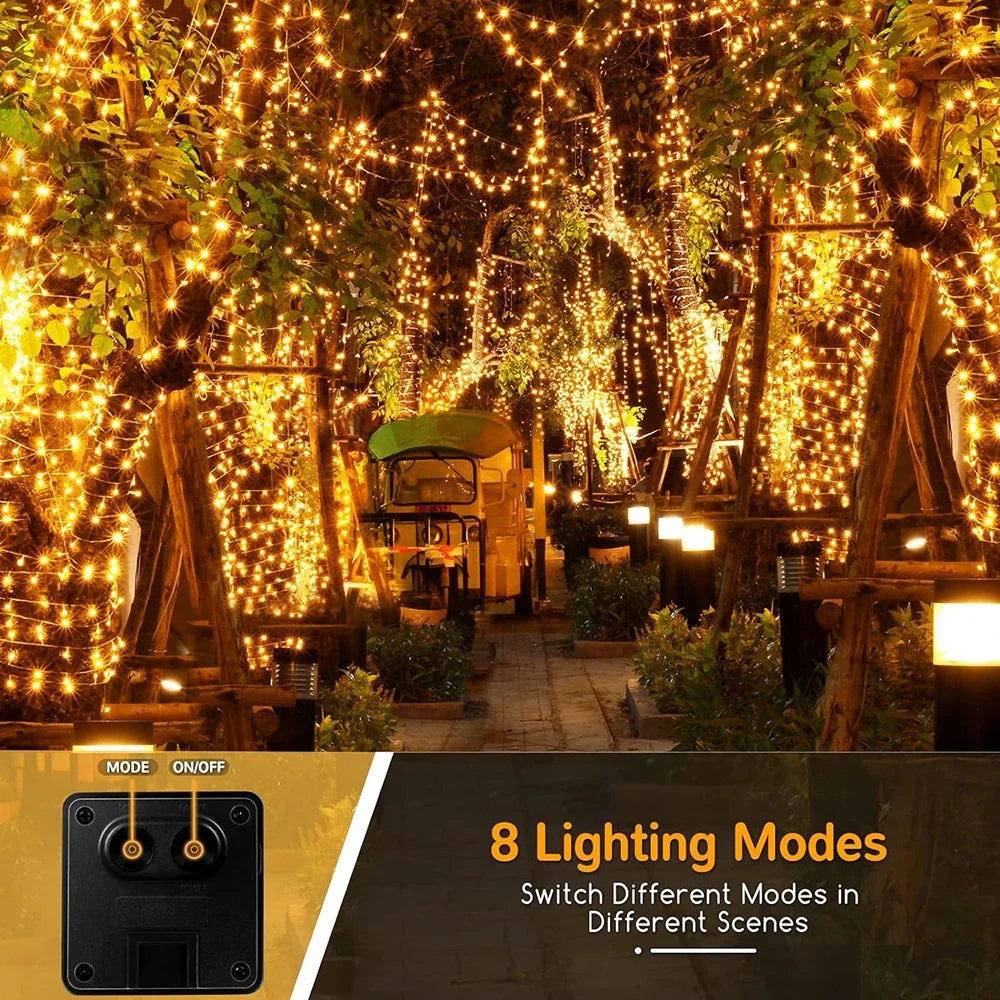 Solar Christmas String Lights 50-300 LED Fairy Garden Outdoor.