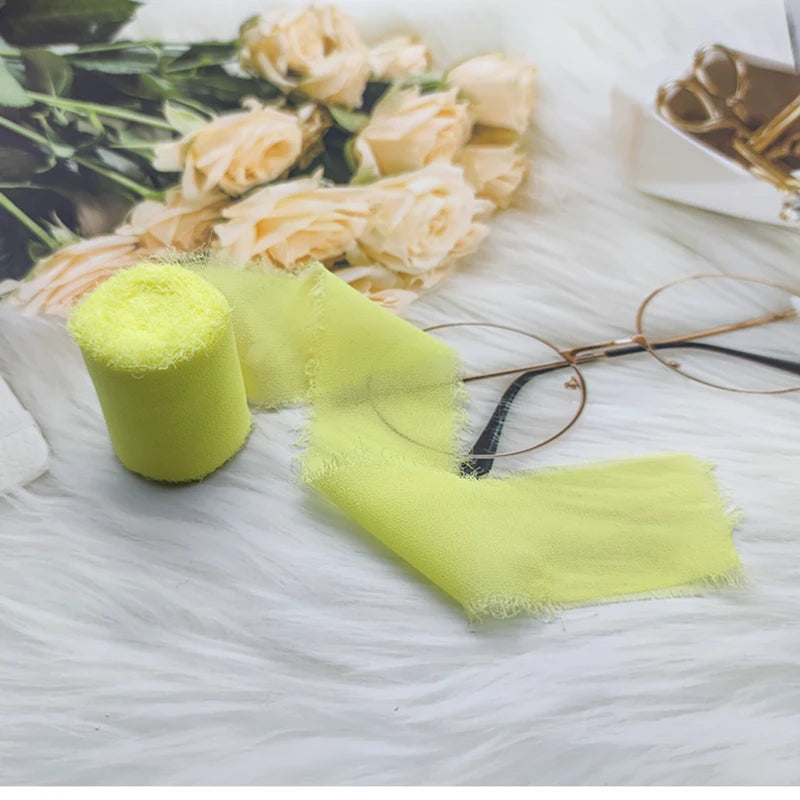 Nastro di pizzo, nastro di seta chiffon, fiori