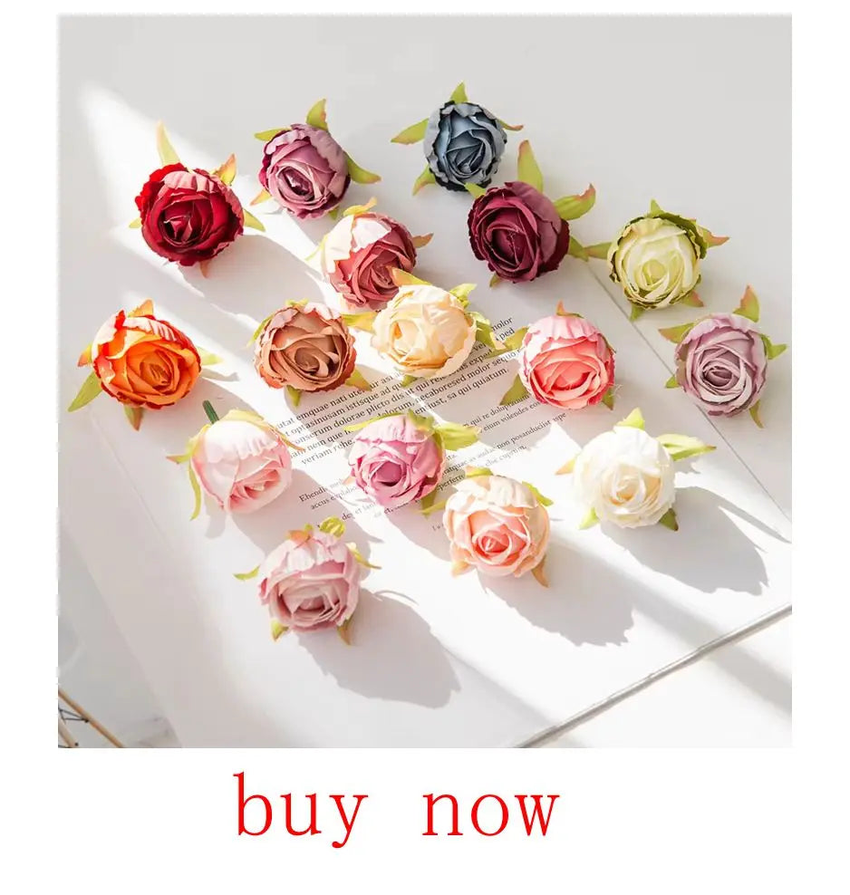 1/4PCS Artificial Flowers Cheap New Year Decorations Wedding Garden Peony Arch Christmas Home Fake Silk Rose Hydrangeas Vase Diy