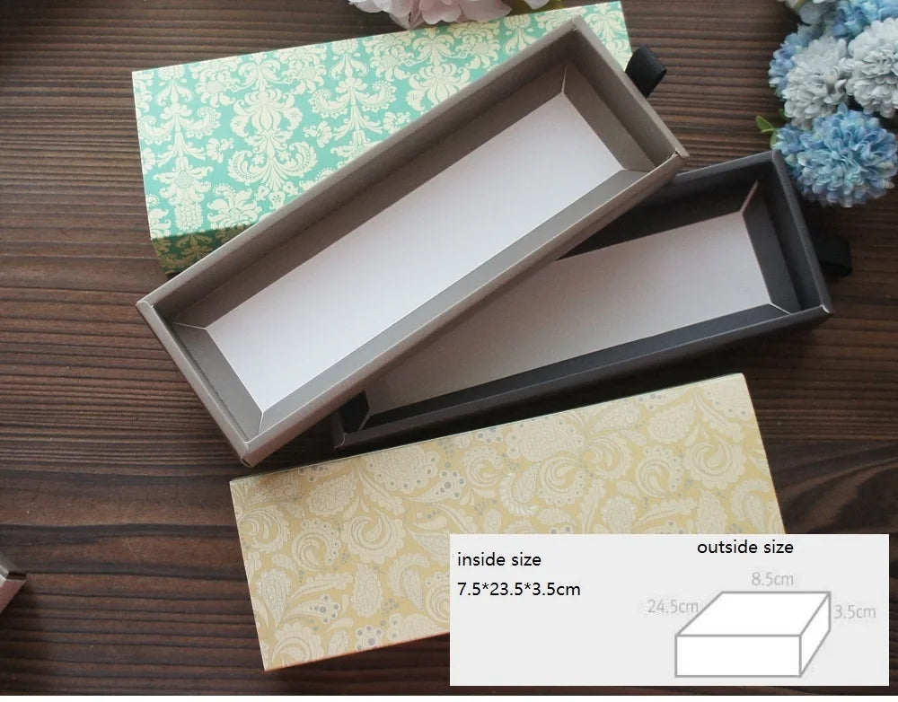 Elegante confezione regalo con motivo floreale blu e giallo, 3 misure, 10 pezzi