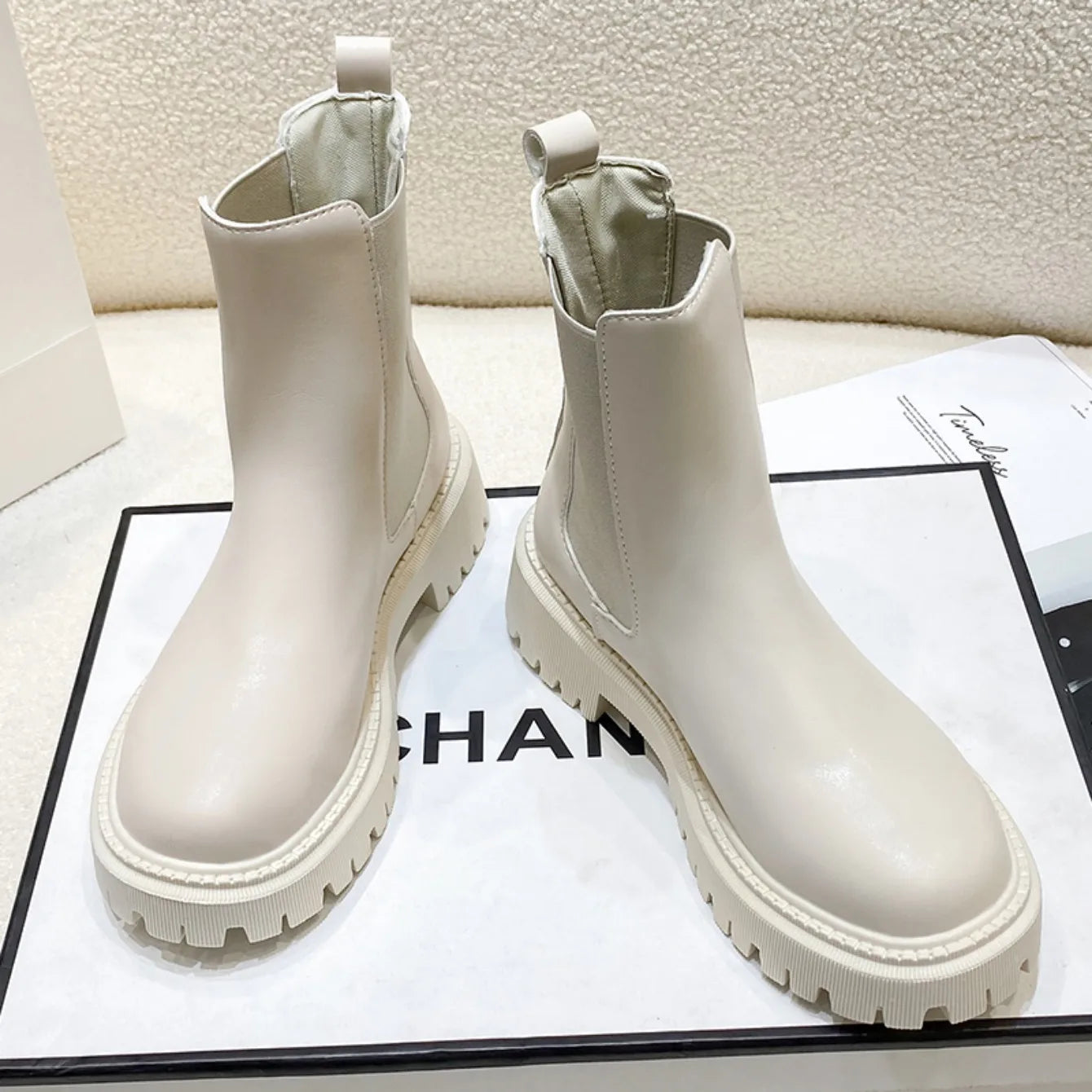 Zapatos cómodos de invierno para mujer con suela gruesa