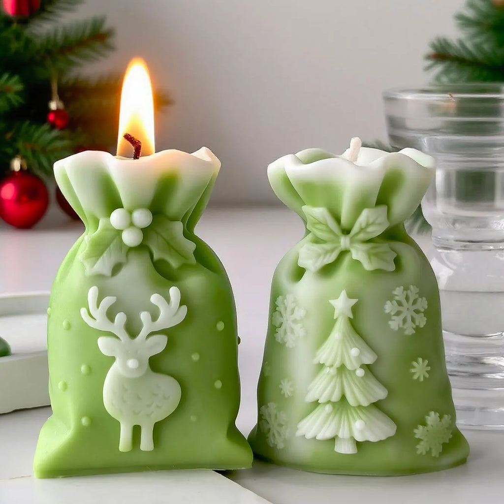 Stampo in silicone per candele a forma di sacchetto regalo di Natale
