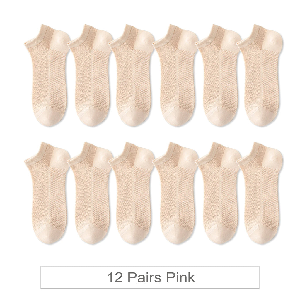 Woman Cotton Socks Short Thin Mesh Breathable