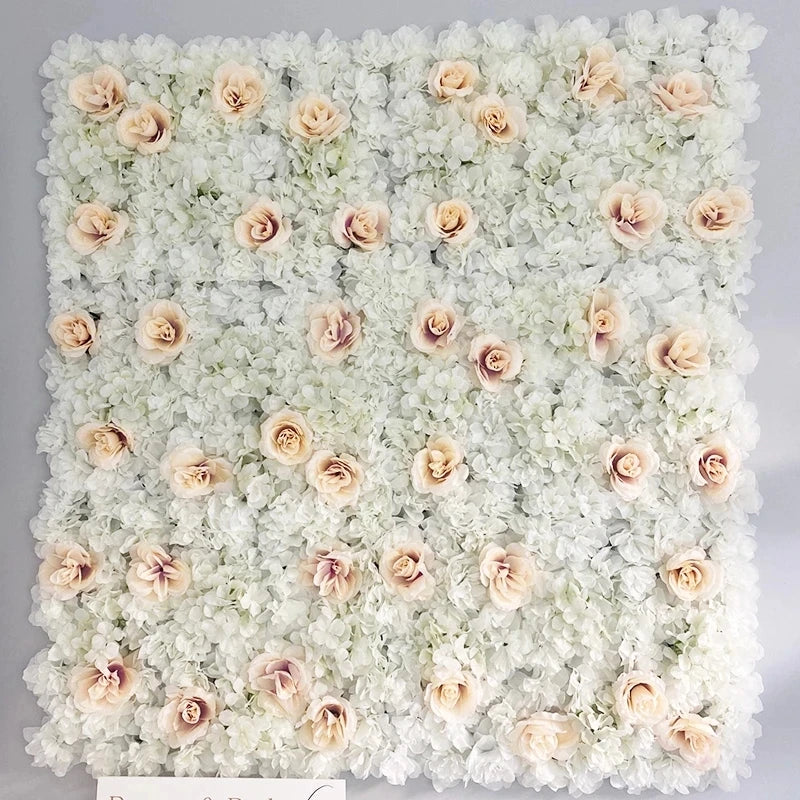Decoración de fondo de pared con flores artificiales de rosas de seda rosa