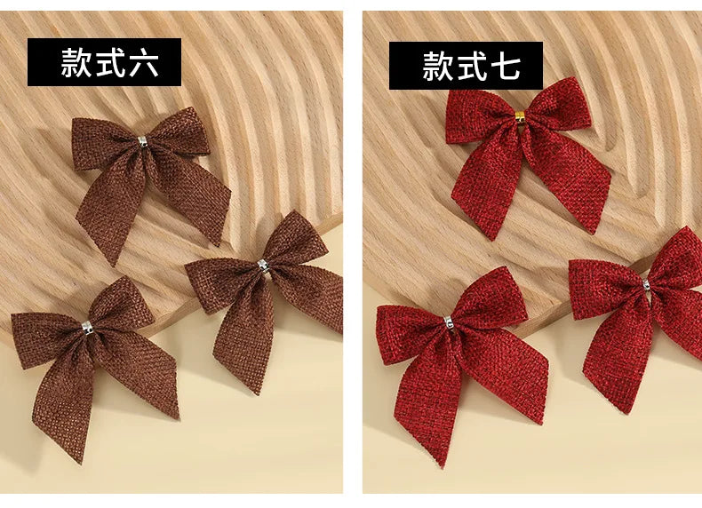 Christmas Bows Gold Red Bows.