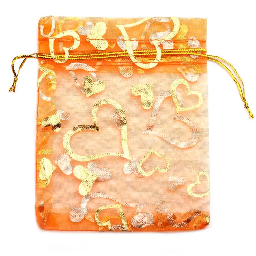 Sacchetti in organza a forma di cuore per eventi, 25 pezzi
