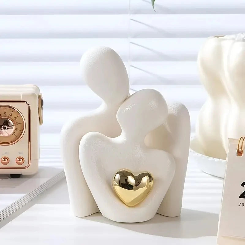 Set di statue ornamentali con abbraccio d'amore romantico, regalo per San Valentino.