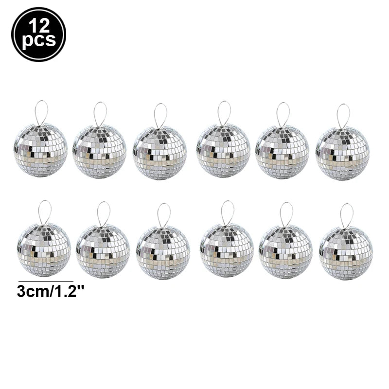Mirror Disco Ball 70s Party Decorations Reflective Hanging 2-10cm