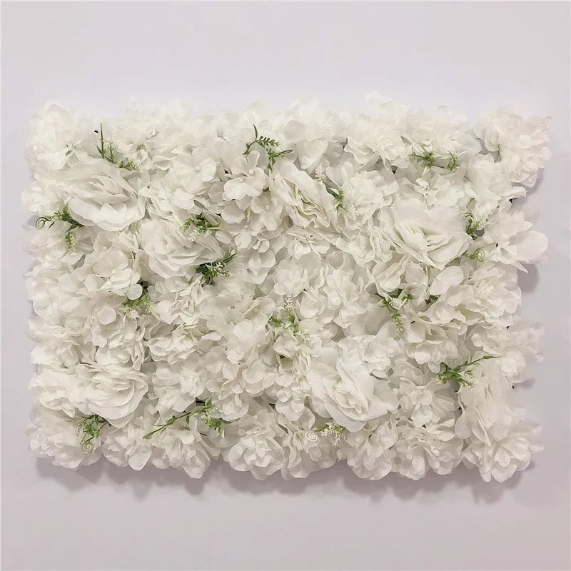 Decoración de fondo de pared con flores artificiales de rosas de seda rosa