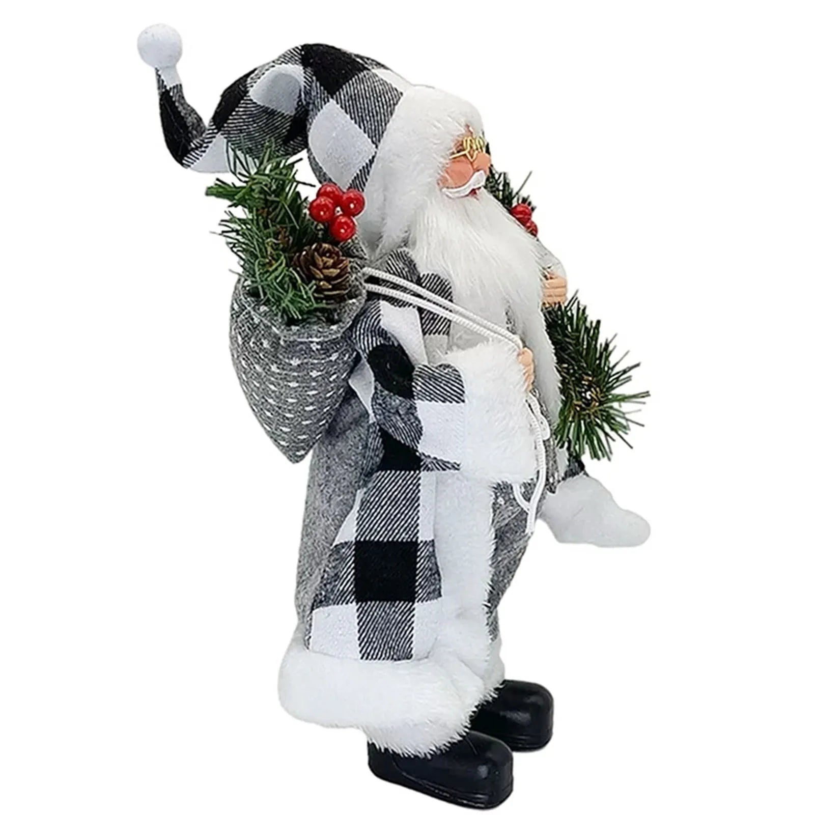 Christmas Sitting Standing Santa Claus Figurines Doll Cute 12inch.