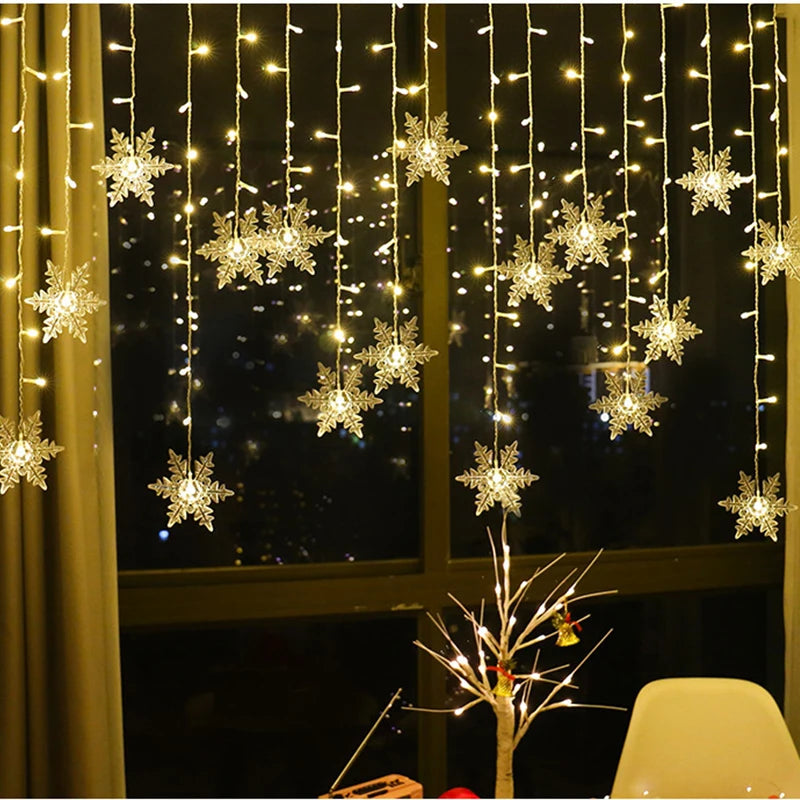 Christmas Light Led Snowflake Curtain 3.2M.