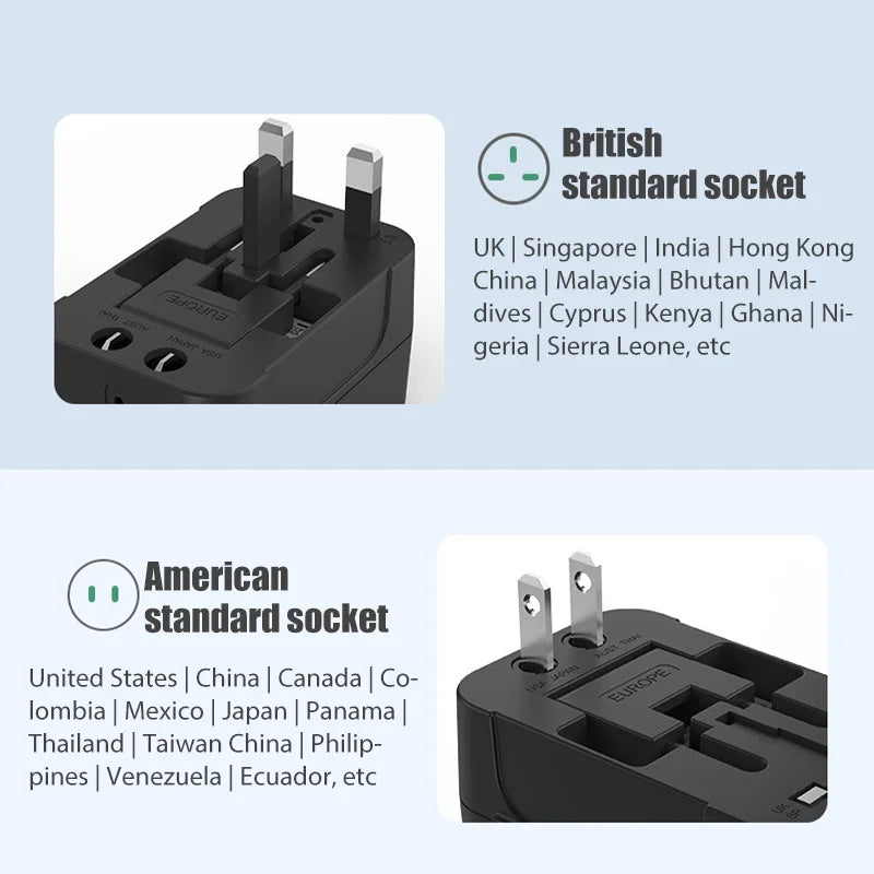 Universal Reiseadapter EU UK US AU AC Power Ladegerät Adapter Outlet Converter