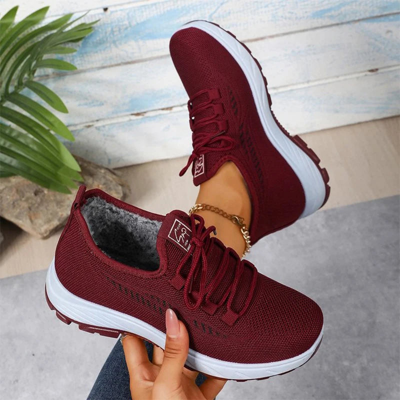 Fleece Lining Warm Sneakers for Women Winter Comfortable Light