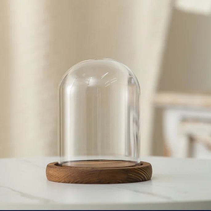 Kerzenhalter Glasdeckel Holzsockel Aromatherapie