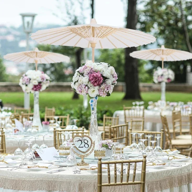 Paper Umbrella - 30-50PCS 80cm White Parasol for Wedding Decor.