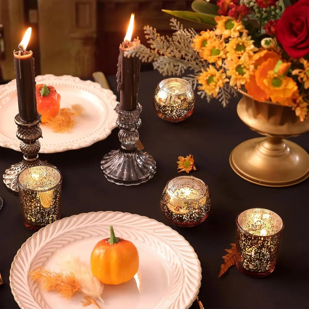 Teelichthalter aus Quecksilberglas