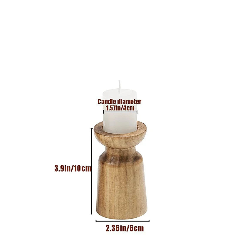Vintage-Kerzenhalter aus Holz, Esstische, Hochzeiten, Partys.