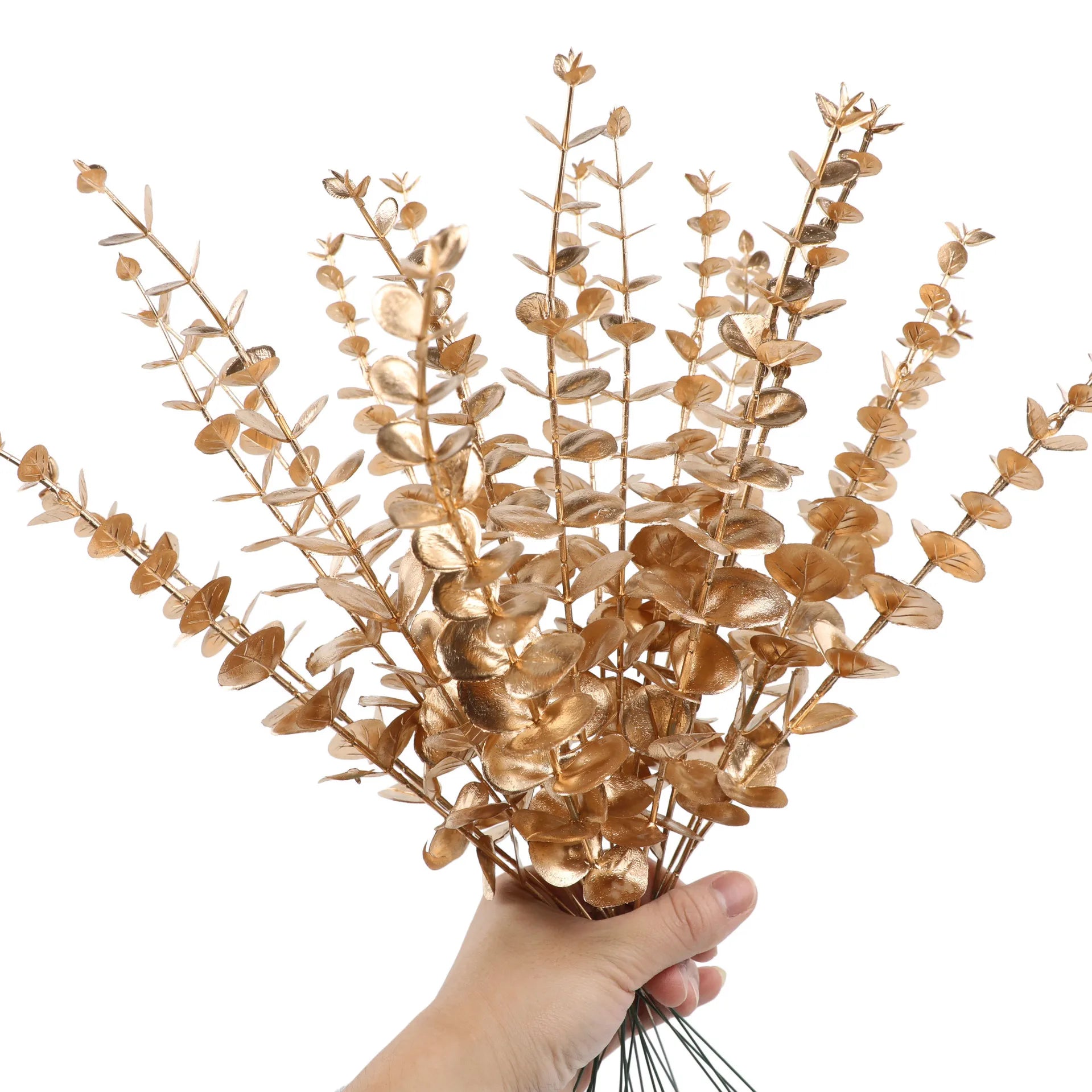 Tallos de eucalipto artificiales, planta falsa de dólar de plata.