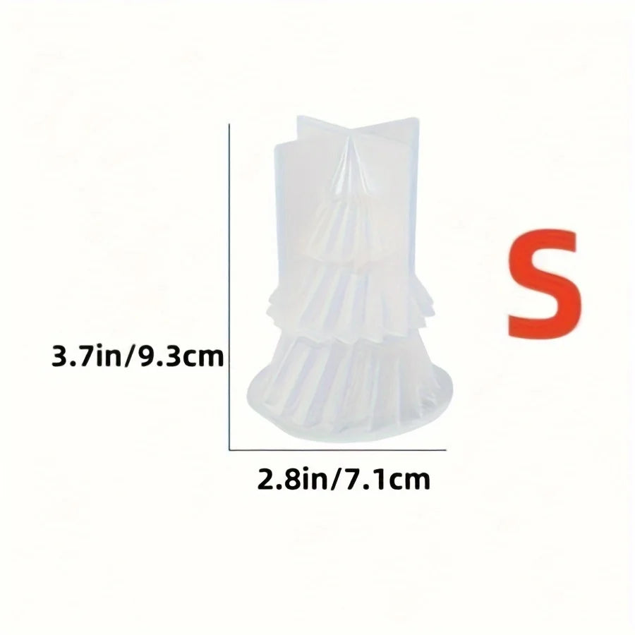 Molde de silicona para vela de árbol de Navidad con forma de árbol de Navidad.