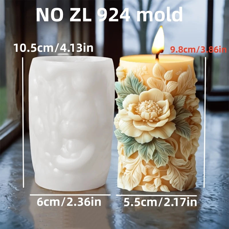 Large Peony flower ball rose candle silicone mold