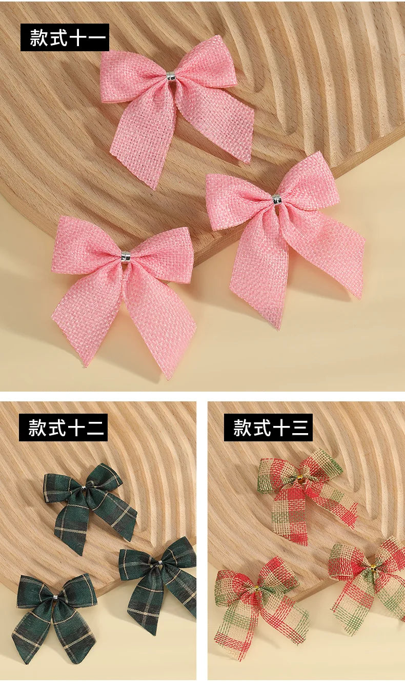 Christmas Bows Gold Red Bows.