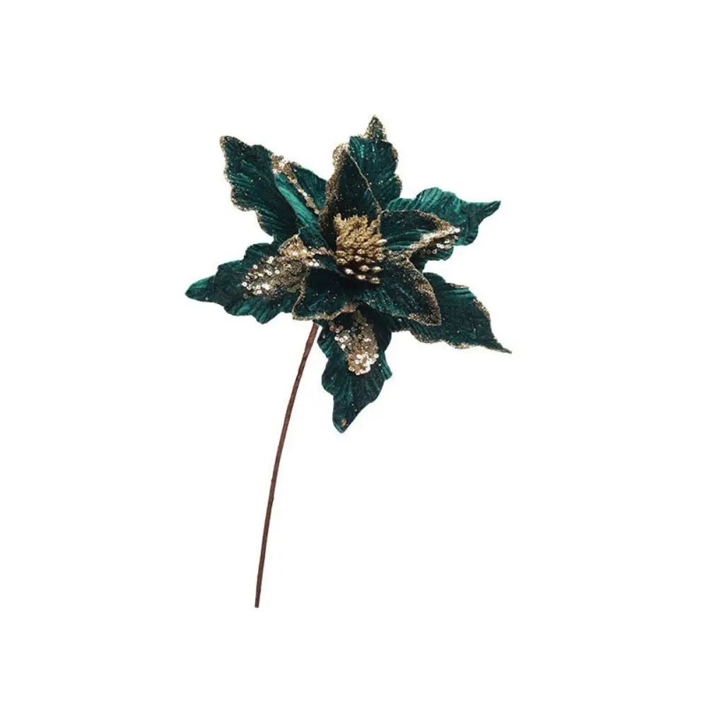 Hanging Glitter Flower 4 Colors Unique Beautiful Artificial Christmas Flower