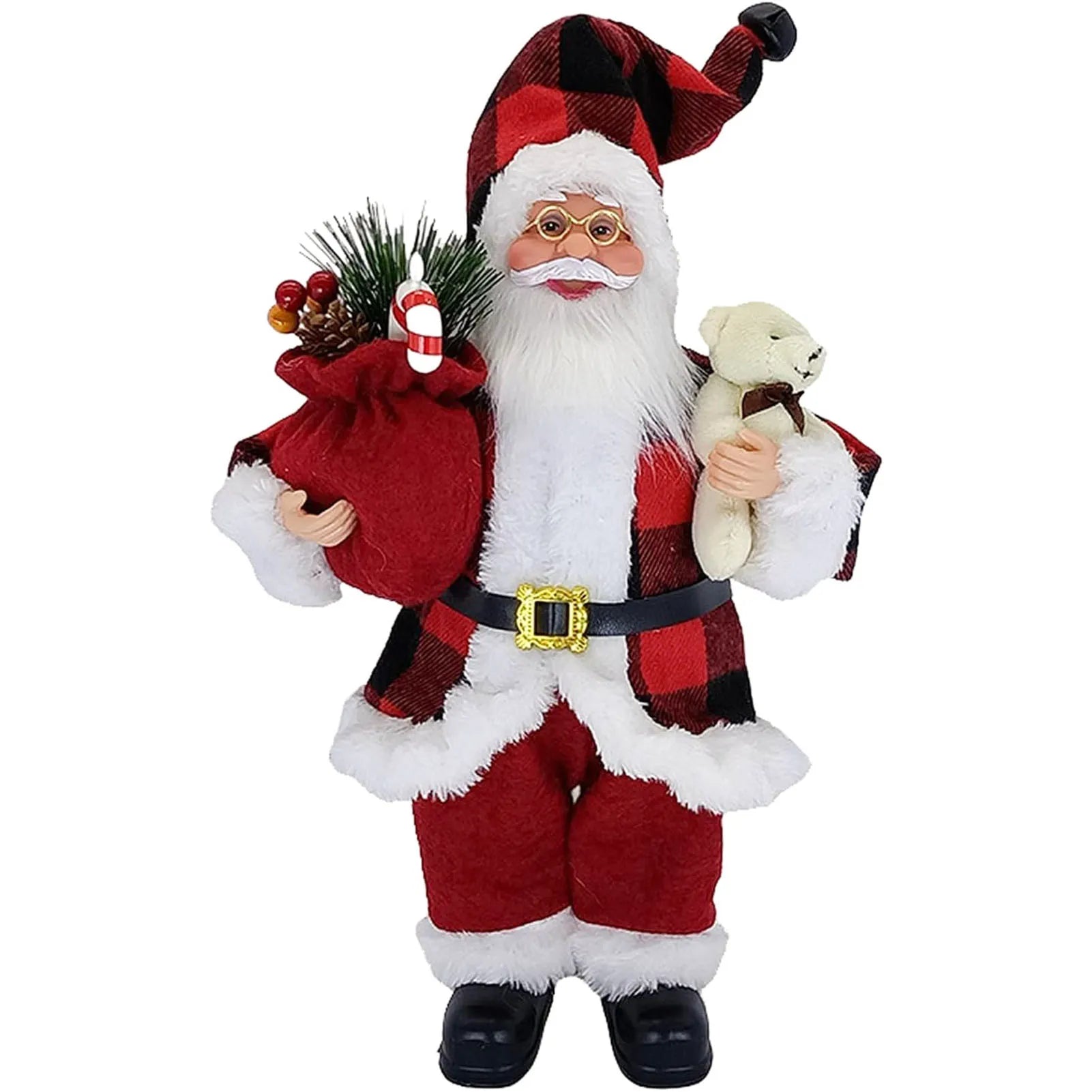 Christmas Sitting Standing Santa Claus Figurines Doll Cute 12inch.