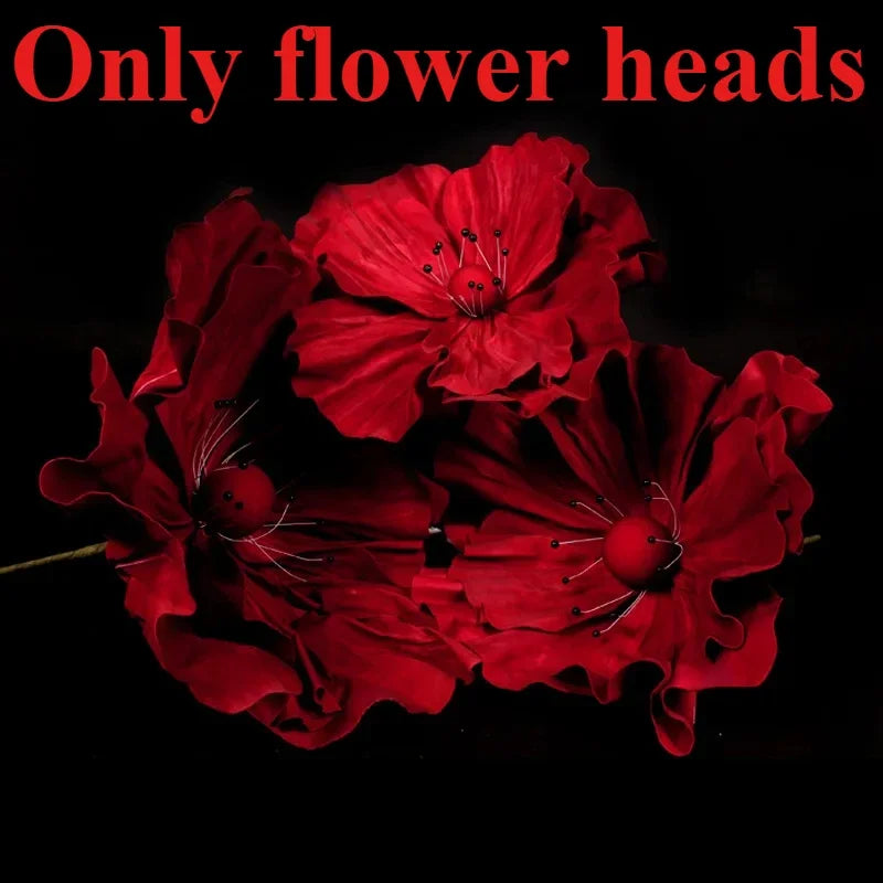 Flores artificiales de espuma de plomo grandes con soporte de 50/60/75 cm