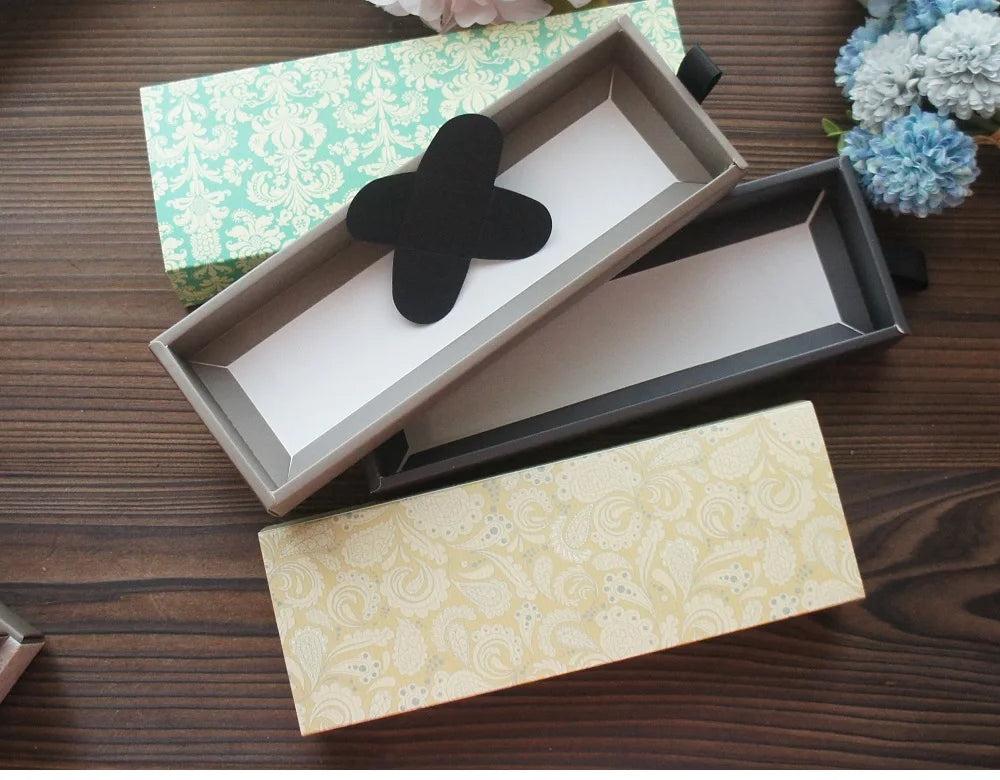 Elegante confezione regalo con motivo floreale blu e giallo, 3 misure, 10 pezzi