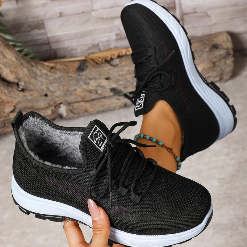 Fleece Lining Warm Sneakers for Women Winter Comfortable Light
