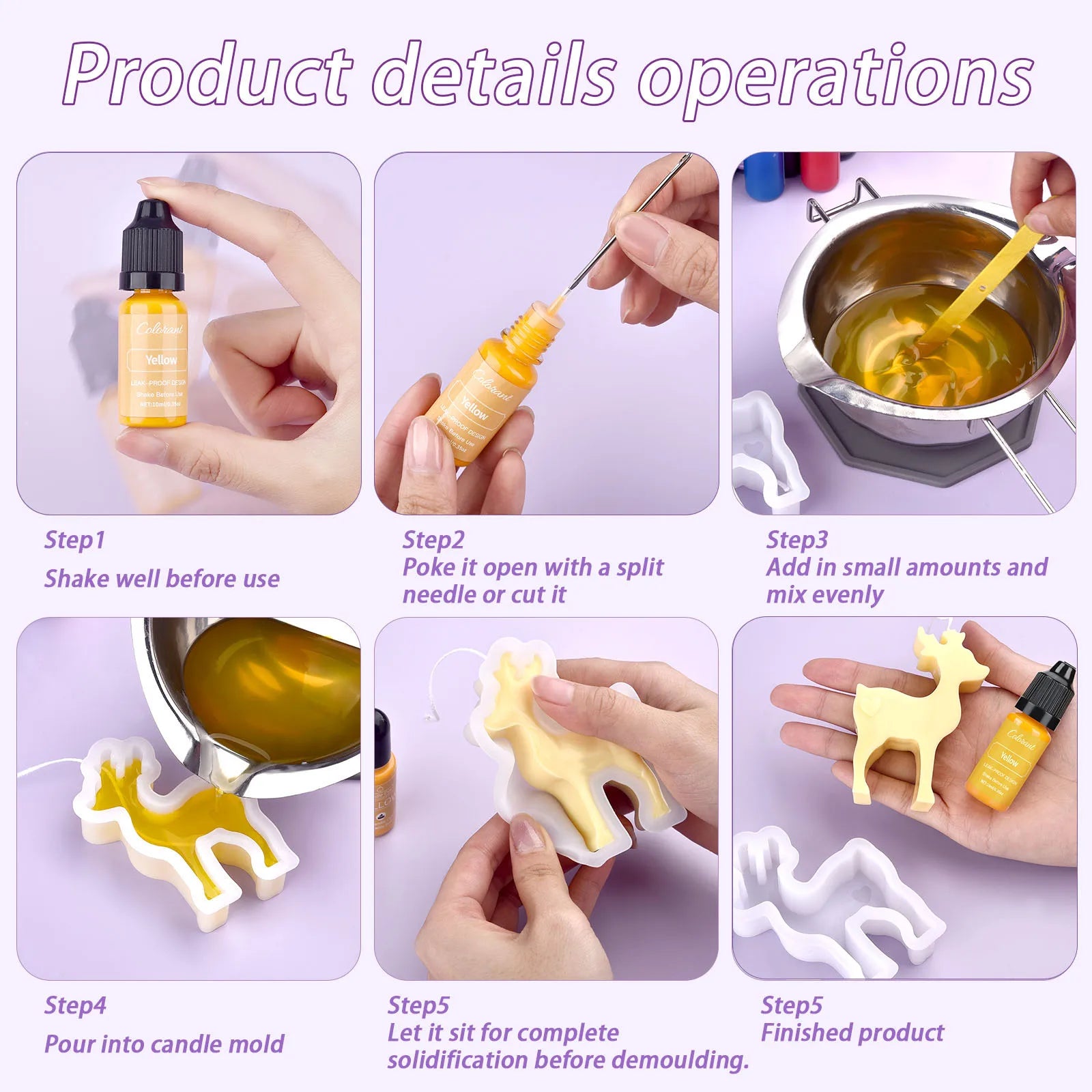 Kerzenfarbstoffe Pigment Aromatherapie Flüssigkeit 10ml