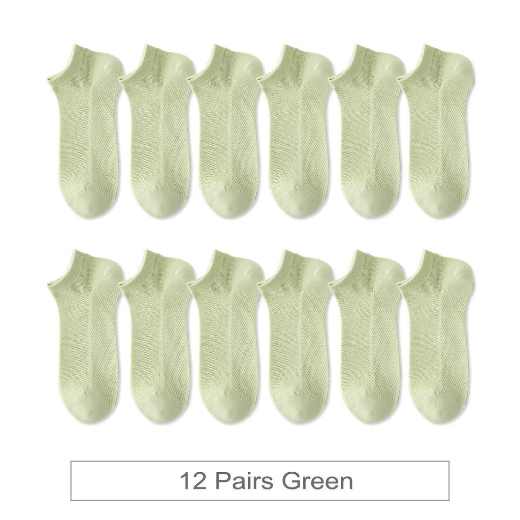 Woman Cotton Socks Short Thin Mesh Breathable