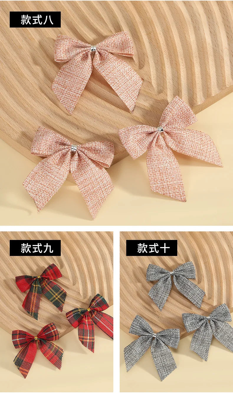 Christmas Bows Gold Red Bows.