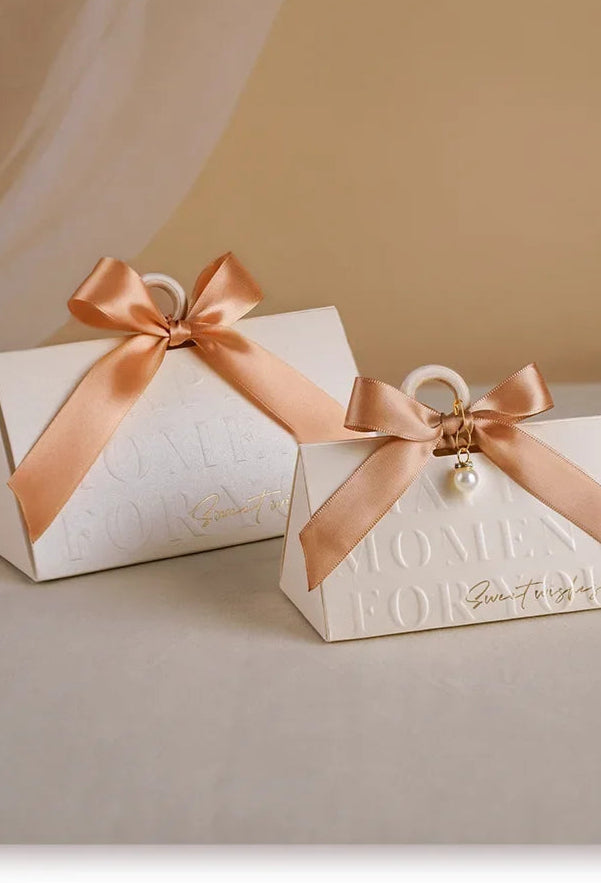 Caja de dulces triangular para boda, color vino tinto, portátil, 5 unidades